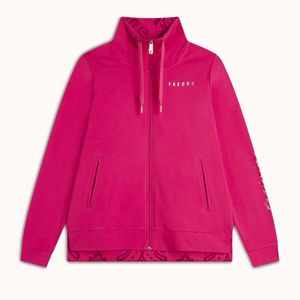 Felpa con zip a collo alto e stampa