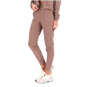 Pantaloni beige di tuta French Terry a vita alta