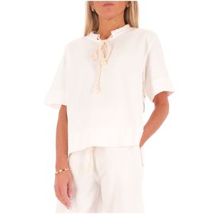Camicia bianca a maniche corte in cotone