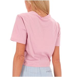 T-shirt in cotone cropped con arricciatura