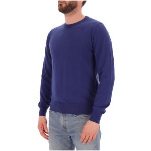 Maglioncino girocollo in cotone con logo K-Way tono su tono
