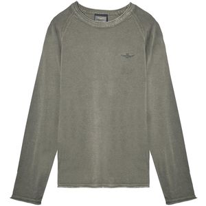 Maglia girocollo in cotone con logo sul petto