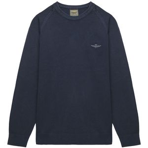 Maglia girocollo in cotone con logo sul petto