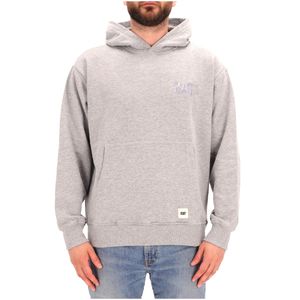 Felpa grigia con cappuccio e logo tono su tono