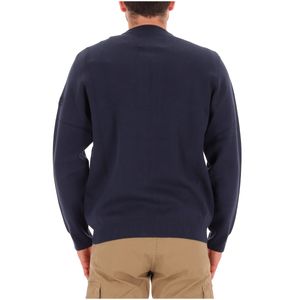 Maglione blu full zip in misto viscosa