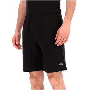 Pantaloncino nero in cotone con coccodrillo