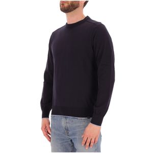 Maglione blu in misto cotone e cashmere