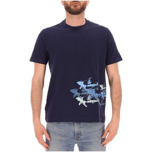 T-shirt in cotone con maxi stampa squali