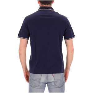Polo blu navy con profili doppio colore
