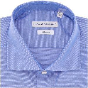 Blue micro-patterned shirt
