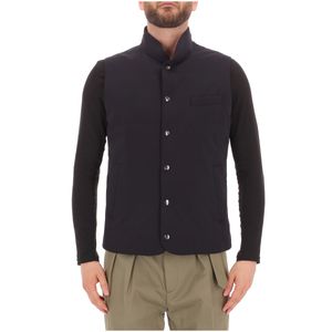 Gilet blu scuro con bottoni a pressione