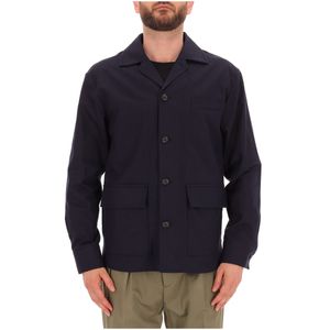 Blue linen jacket with buttons