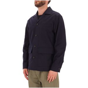 Blue linen jacket with buttons