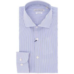 Regular fit blue striped cotton shirt