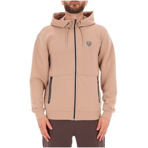 Viscose sweatshirt with full zip and hood