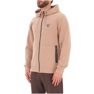 Viscose sweatshirt with full zip and hood
