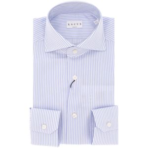 Camicia a righe bianche e azzurre tailor fit
