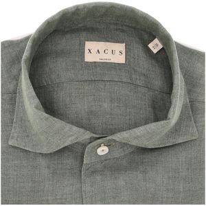 Camicia in lino verde militare tailor fit