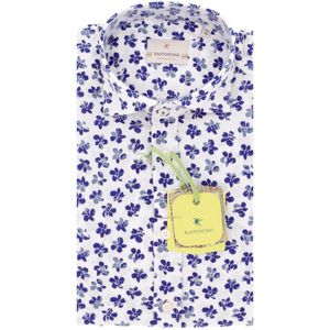 Simo M/L white shirt with flower print