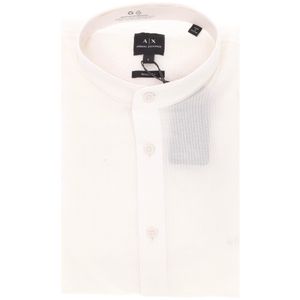 Camicia in cotone con collo alla coreana