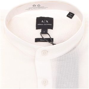 Camicia in cotone con collo alla coreana