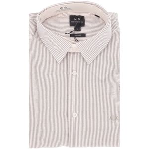 Camicia a righe in cotone con logo ricamato