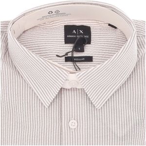 Camicia a righe in cotone con logo ricamato