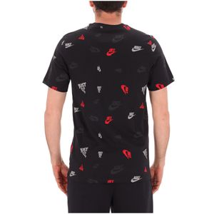T-shirt con stampa loghi all over