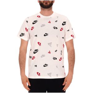 T-shirt con stampa loghi all over