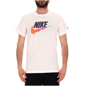 T-shirt in cotone con swoosh colorato