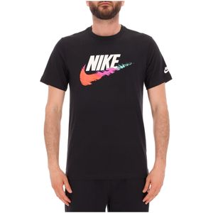 T-shirt in cotone con swoosh colorato