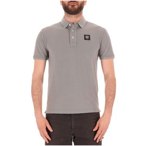 Polo in cotone con patch logo quadrata