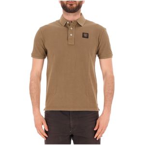 Polo in cotone con patch logo quadrata