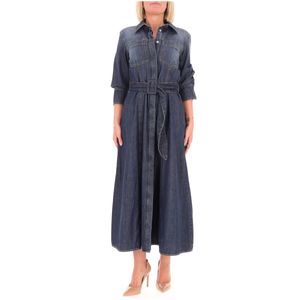 Chemisier in denim con cintura Tartufo