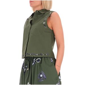 Top Savoia verde con ricami