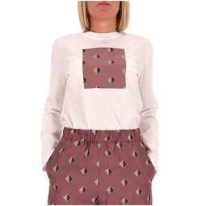 Dafne white cotton crewneck sweater