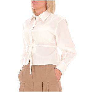Camicia cropped con lacci Marsala