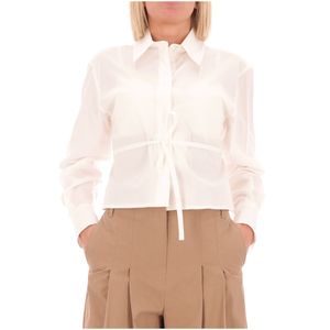 Camicia cropped con lacci Marsala