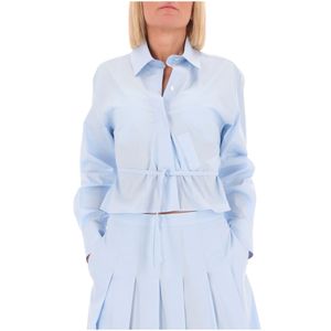 Camicia cropped con lacci Marsala