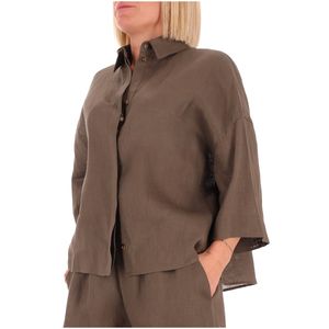 Camicia cropped in lino Mirano