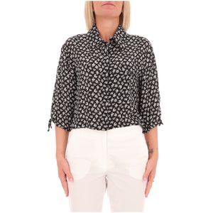 Iside black shirt with all-over pattern
