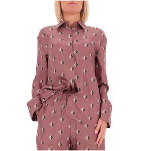 Zelig Printed Silk Oversized Shirt