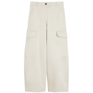 Pantalone Rosatea cargo in gabardina beige