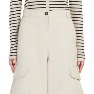 Pantalone Rosatea cargo in gabardina beige