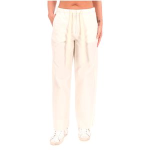Poplin trousers with drawstring Silver