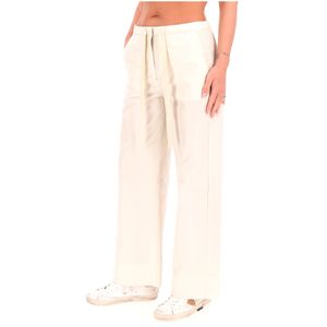 Poplin trousers with drawstring Silver