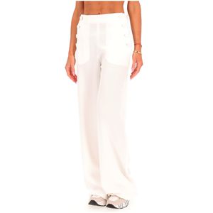 Pantaloni Rina con bottoni in tessuto