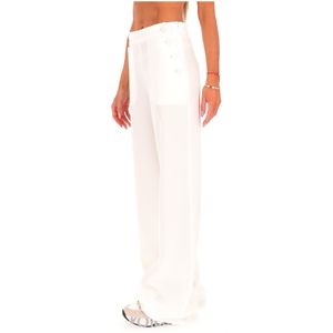 Pantaloni Rina con bottoni in tessuto