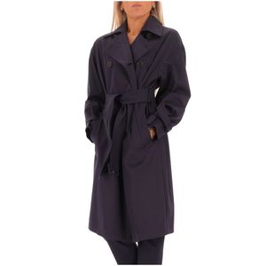 Trench blu Ebrien con cintura in vita