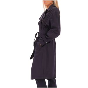 Trench blu Ebrien con cintura in vita